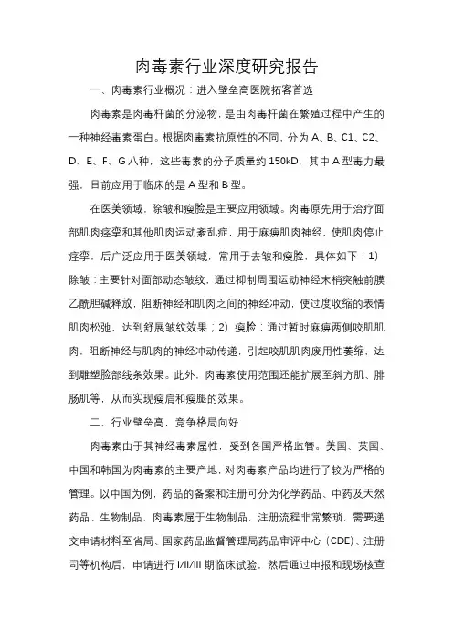 肉毒素行业深度研究报告