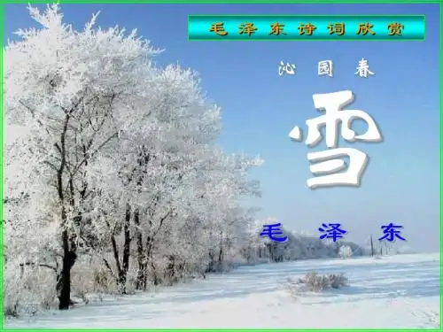 人教版初中语文九年级上册第一单元沁园春雪PPT课件