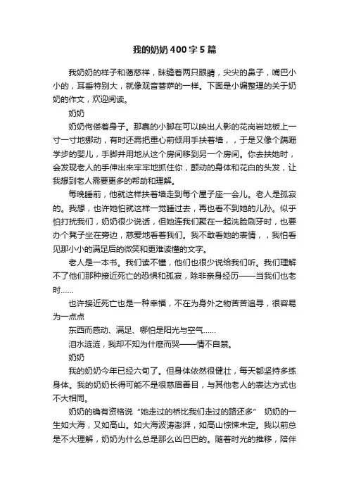 我的奶奶400字5篇