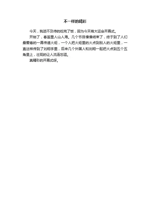 不一样的精彩