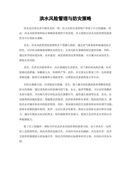 洪水风险管理与防灾策略