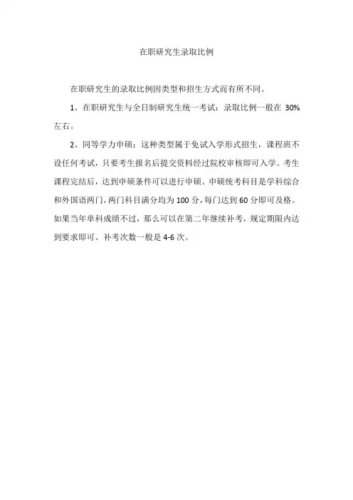 在职研究生录取比例