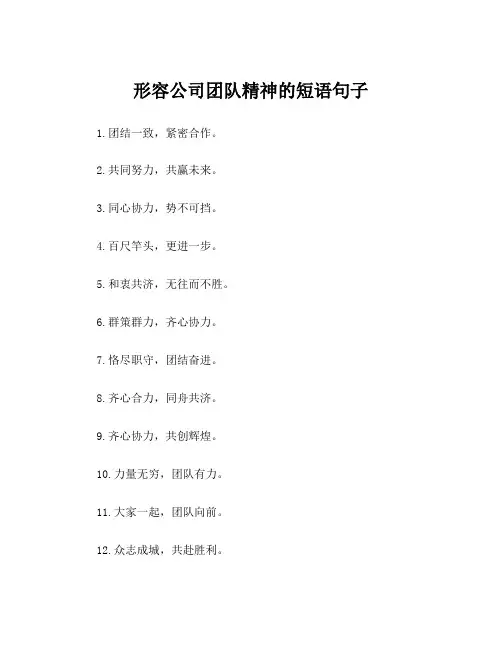 形容公司团队精神的短语句子