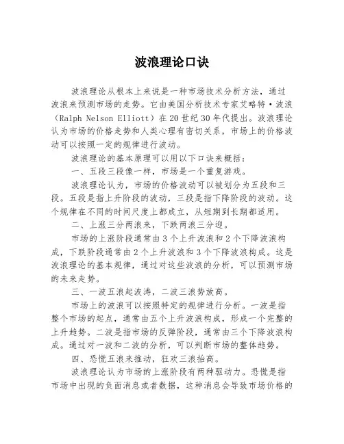 波浪理论口诀