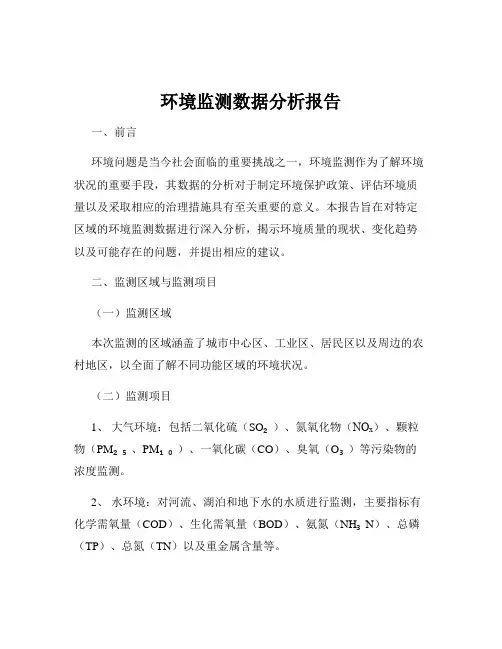 环境监测数据分析报告