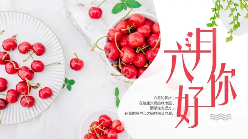 清新简约六月你好PPT模板