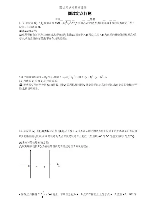 圆过定点问题非常好