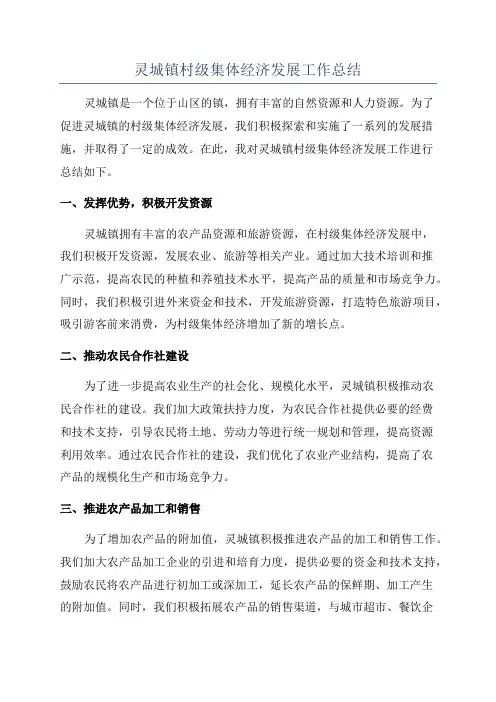 灵城镇村级集体经济发展工作总结