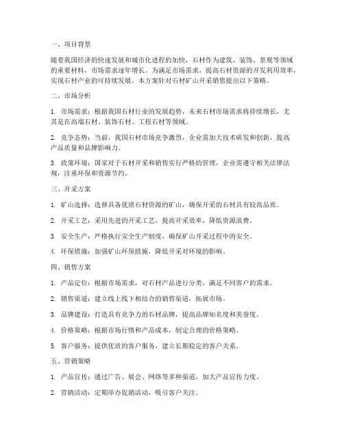 石材矿山开采销售方案