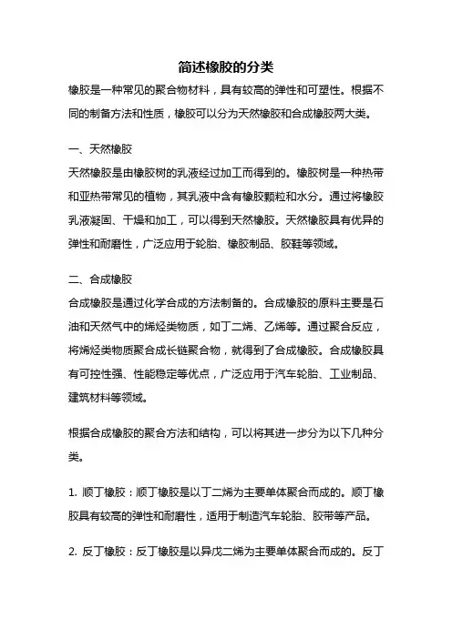 简述橡胶的分类