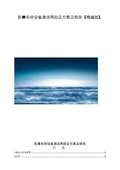 胶囊车间设备清洁再验证方案及报告【精编版】