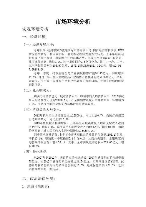 快克药业环境分析