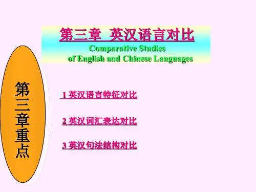 英汉互译第三章英汉语言对比讲解学习
