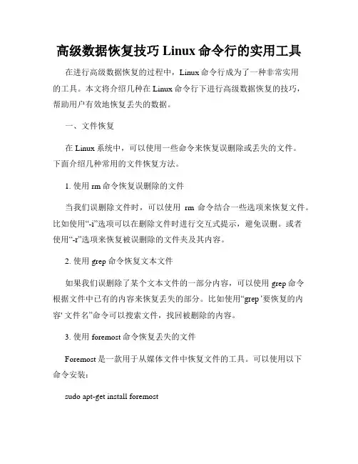高级数据恢复技巧Linux命令行的实用工具