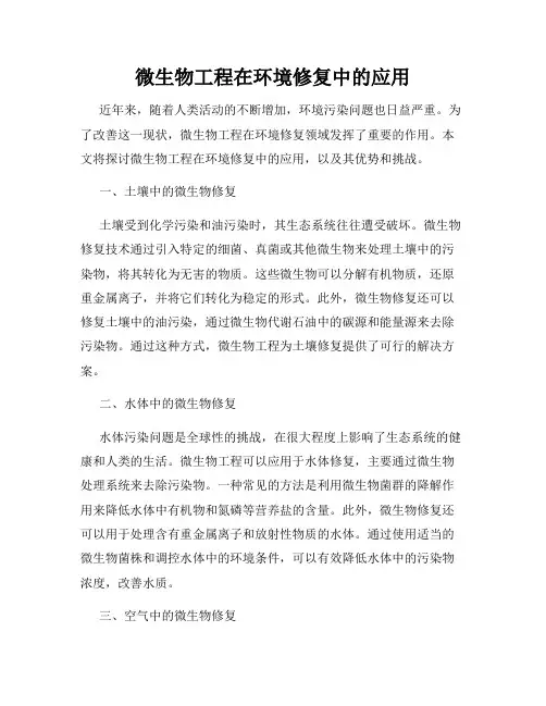 微生物工程在环境修复中的应用