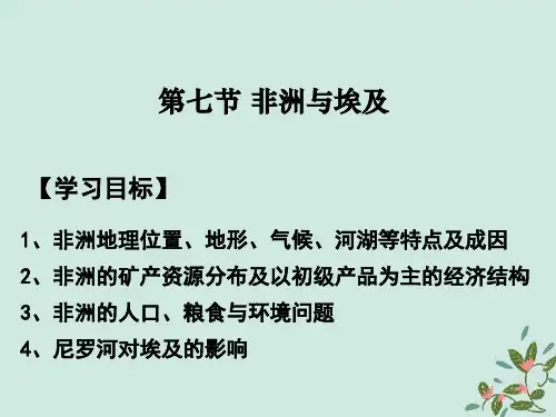 高考地理一轮复习世界地理专题07非洲与埃及课件新人教版