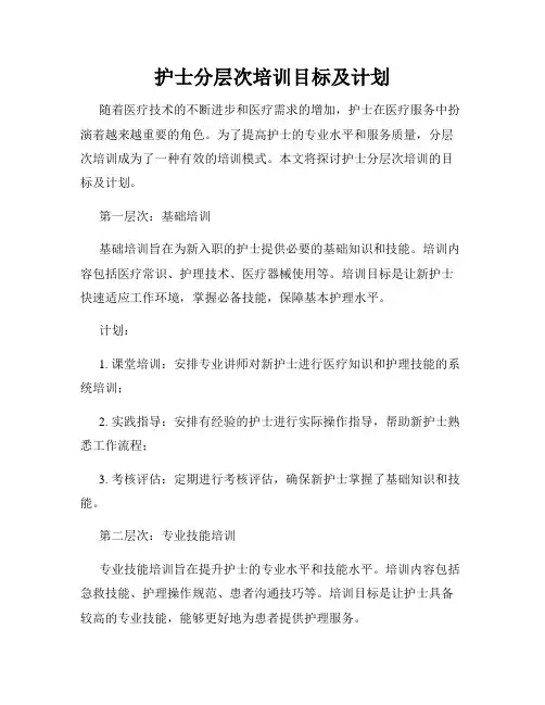 护士分层次培训目标及计划