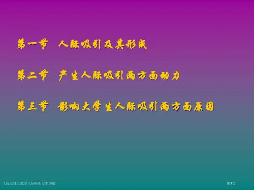 人际交往心理学人际吸引专家讲座