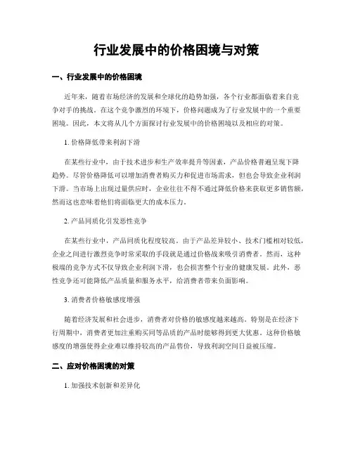行业发展中的价格困境与对策 (3)