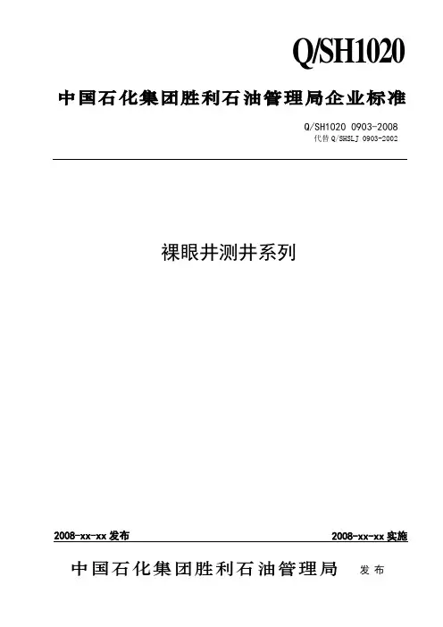 裸眼井测井系列