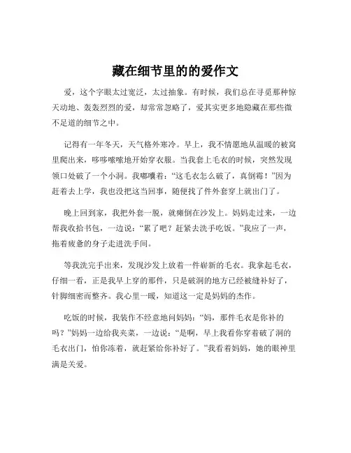 藏在细节里的的爱作文