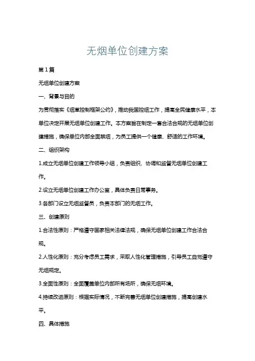 无烟单位创建方案