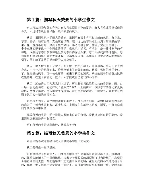 描写秋天美景的小学生作文(推荐3篇)