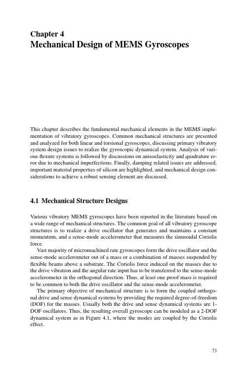 Chapt.4 Mechanical Design of MEMS