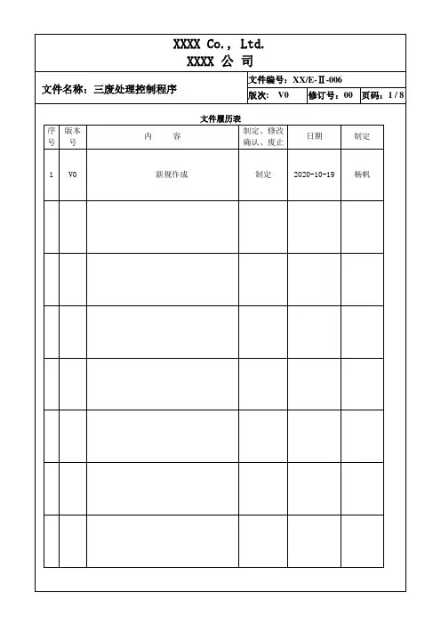 三废处理控制程序