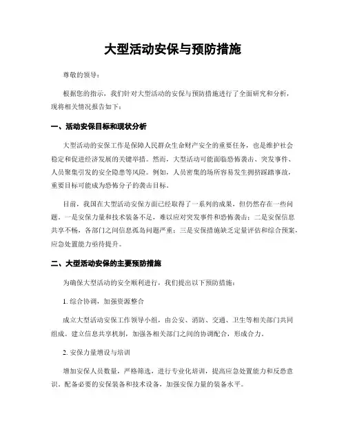 大型活动安保与预防措施