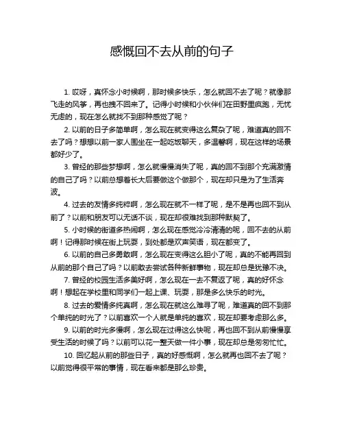 感慨回不去从前的句子