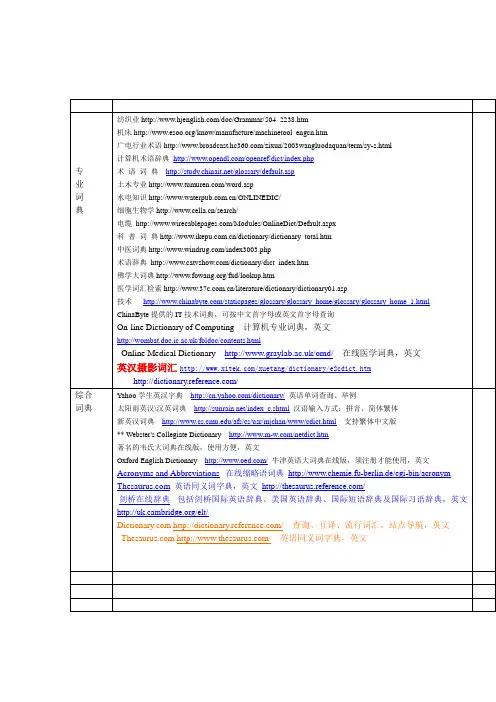 专业词典
