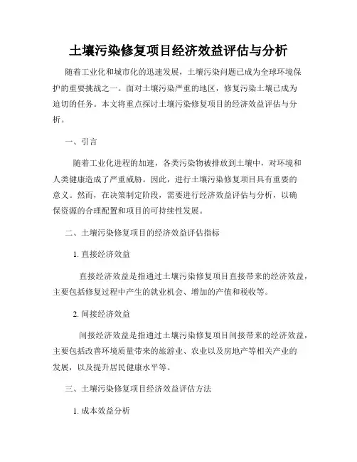 土壤污染修复项目经济效益评估与分析