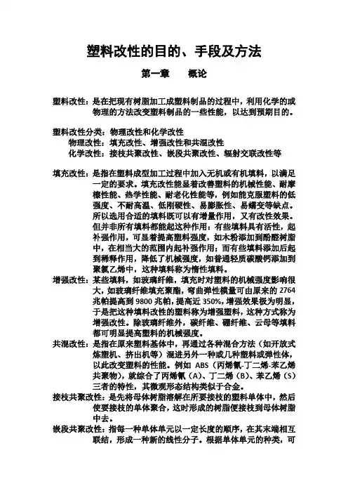 塑料改性的目的、手段及方法