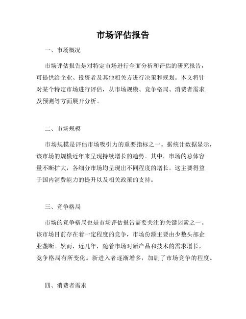 市场评估报告