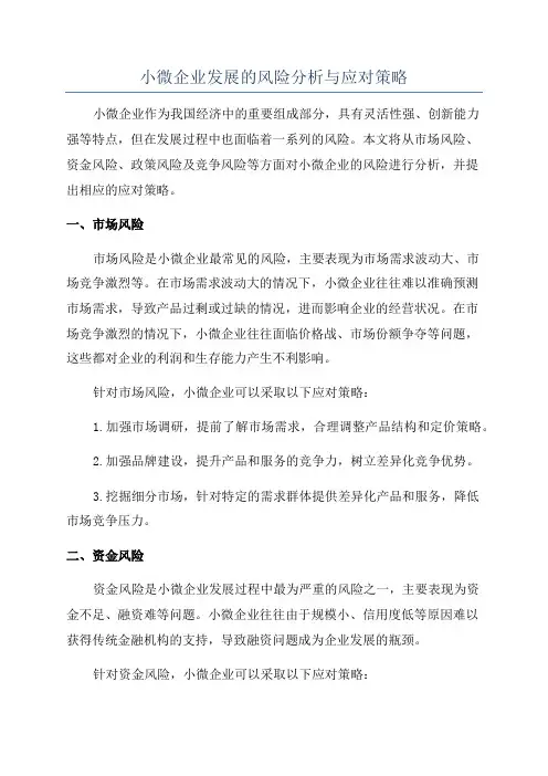 小微企业发展的风险分析与应对策略