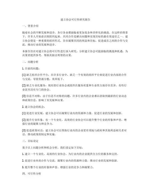 建立协会可行性研究报告