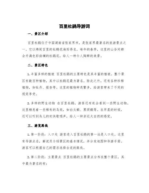 百里杜鹃导游词