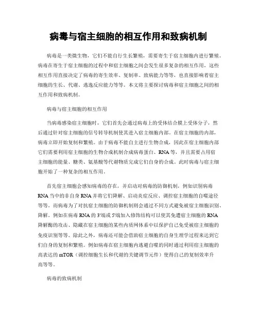 病毒与宿主细胞的相互作用和致病机制