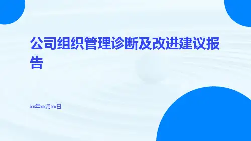 公司组织管理诊断及改进建议报告