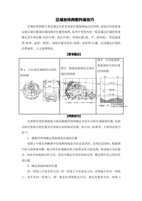区域经纬网图的判读