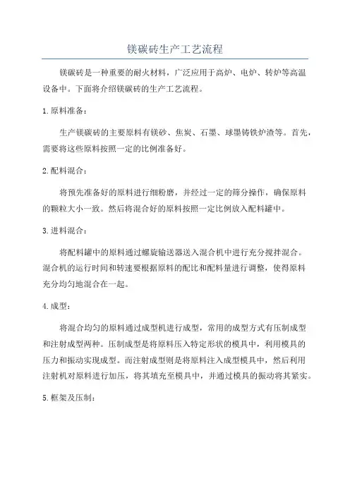 镁碳砖生产工艺流程
