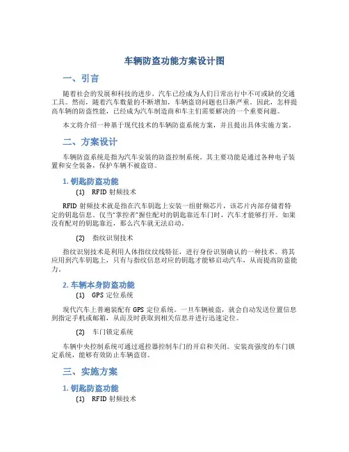 车辆防盗功能方案设计图