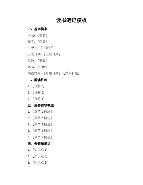 读书笔记模板