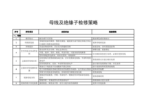 母线及绝缘子检修策略