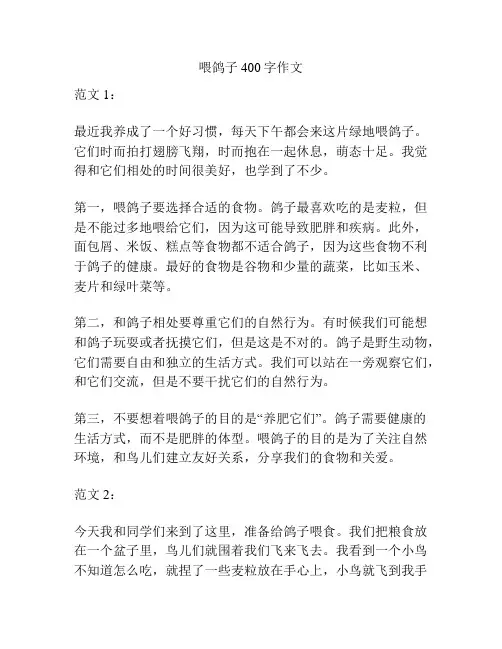 喂鸽子400字作文