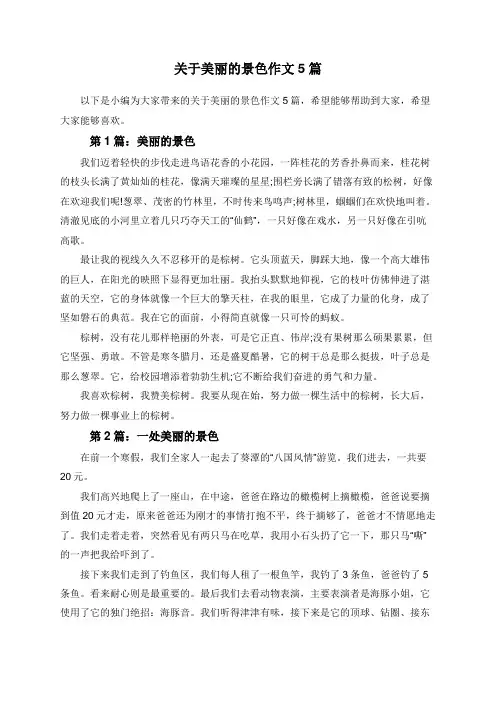 关于美丽的景色作文5篇