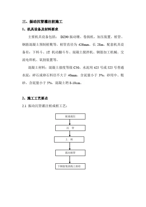 振动沉管灌注桩施工