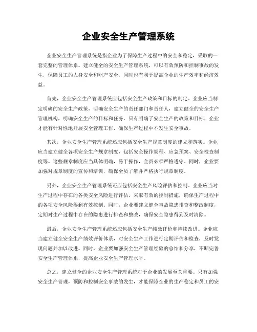 企业安全生产管理系统