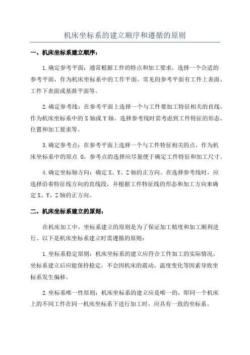 机床坐标系的建立顺序和遵循的原则